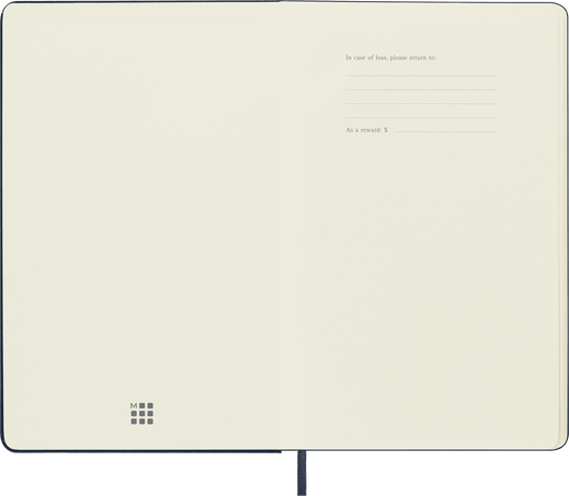 Classic Notebook Hard Cover, Sapphire Blue - Side view
