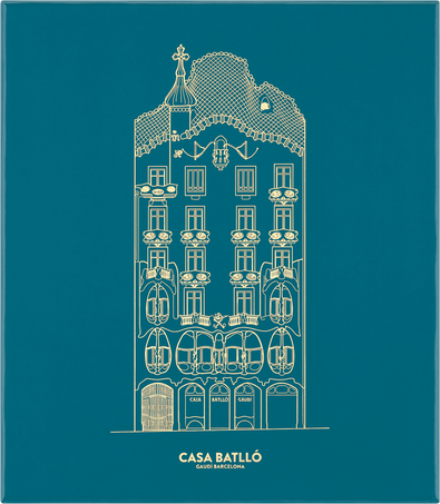 Casa Batlló Collector's Box Large ruled hard cover notebook and Kaweco ballpen - Front view