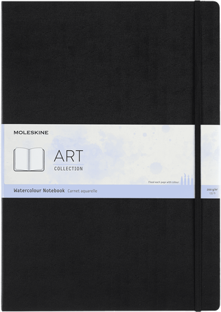 Watercolour Notebook Art Collection, Black - Front view