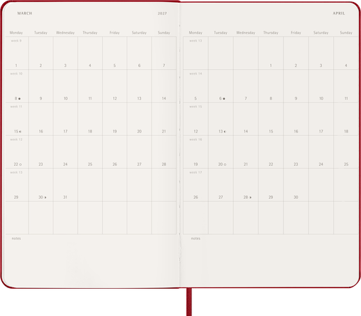 18M WKLY NTBK LG S.RED HARD