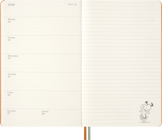 Peanuts Planner 2026 Weekly, hard cover, 12-Month, Large - Side view