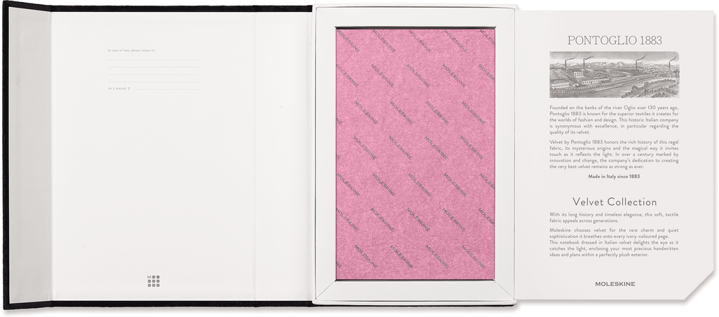 Velvet Notebook Red - Side view
