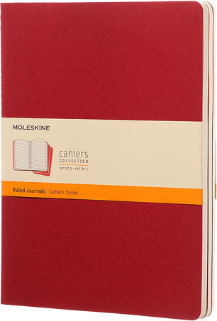 Cahier Journals Set of 3, Cranberry Red - Front view