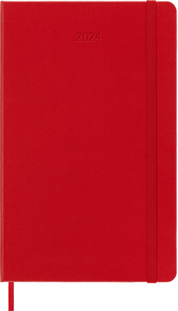 Classic Planner 2024 Large Weekly, hard cover, 12 months, Scarlet Red - Front view