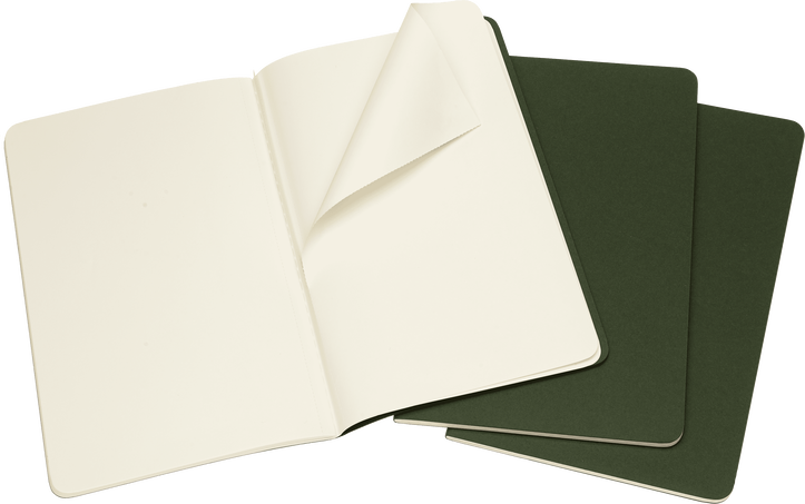 Cahier Journals Set of 3, Myrtle Green - Back view