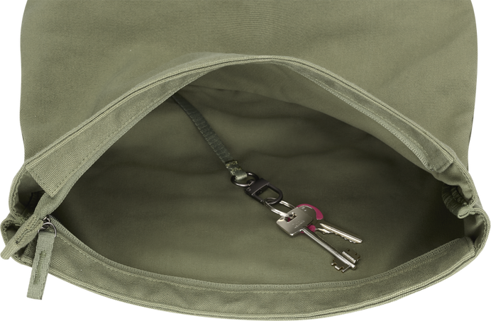 Legendary Travel Backpack Rolltop, Military Green, Green - Back view