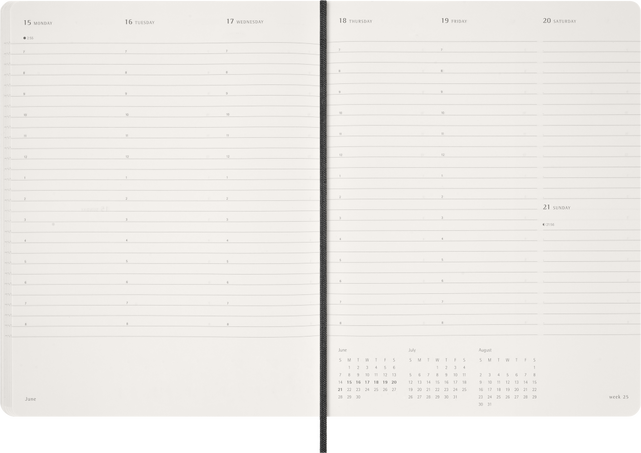 2026 Essential Diary 15-Month, weekly vertical, XXL, soft cover, Black - Side view