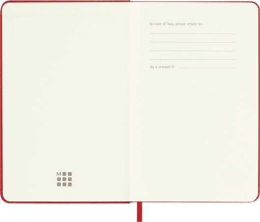 Classic Notebook Hard Cover, Scarlet Red - Side view