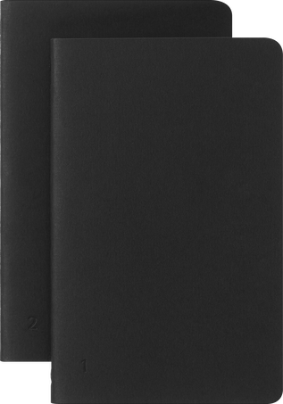 Smart Cahier ポケット ブラック 2個セット、罫線, ブラック - 正面