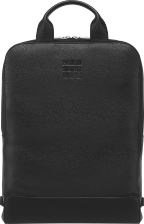 Vertical Device bag - 15" Classic Leather Collection, Black - Front view