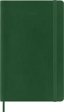 Classic Planner 2024 Large Daily, soft cover, 12 months, Myrtle Green - Front view