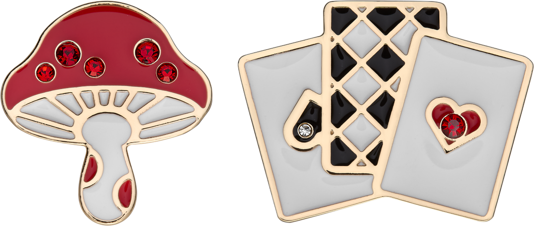 LE ALICE-2 PINS BUNDLE (MUSHROOM+CARDS)