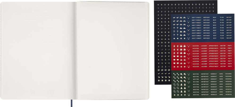 2026 Essential Diary 15-Month, weekly vertical, XXL, soft cover, Sapphire Blue - Side view