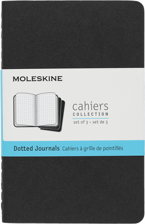 Cahier Journals Set of 3, Black - Front view