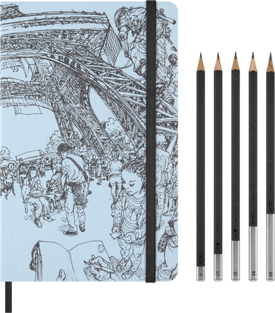 BUNDLE LG NTBK PLAIN+5 GRAPH PENCILS KJG