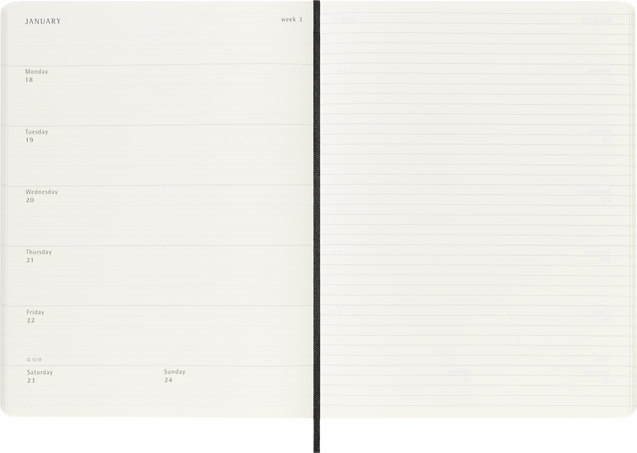 18M WKLY NTBK XL BLK SOFT