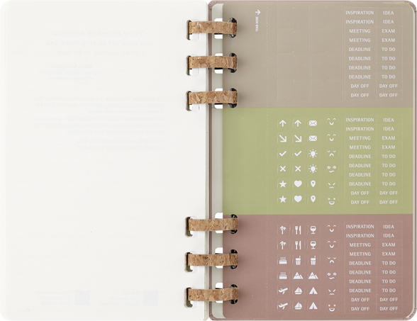 Life Planner 2026 12ヶ月, スパイラル, アーモンド - 横