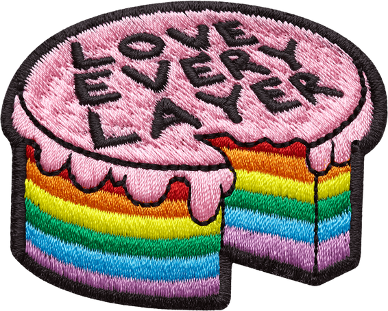 Stick-on Patch by Ashton Attzs Stick to Pride, Love Every Layer, Cake - Front view