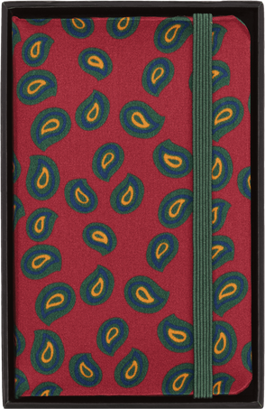 Silk Notebook XS, plain, hard cover, with gift box, Bordeaux - Side view