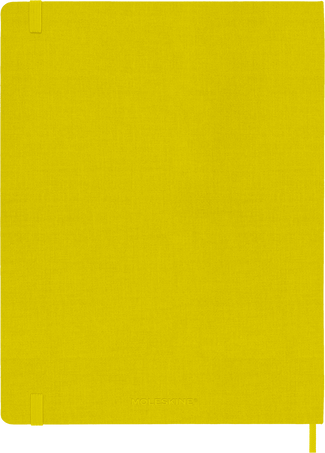 Classic Silk Notebook Fabric Hard Cover, イエロー - 背面