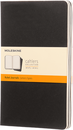 Cahier Journals Set of 3, Black - Front view