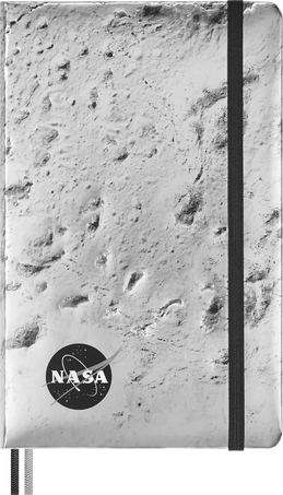 NASA-inspired Limited Edition Drawing Gift Box Hard cover, large, ruled notebook, four Blackwing pencils, and two pins - Side view
