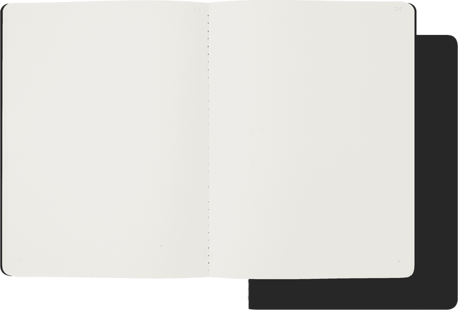 Smart Cahier XL ブラック 2個セット、無地 - 横