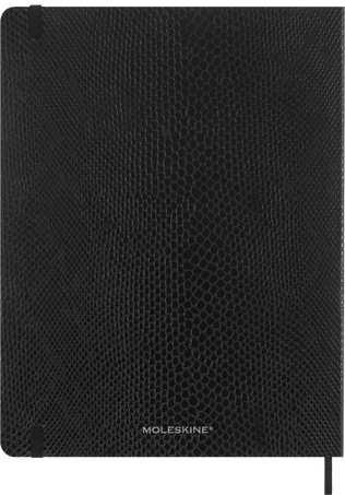 Precious & Ethical Notebook Vegan Soft Cover, Python-effect, Ruled, Black - Back view