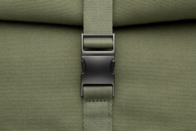 Legendary Travel Backpack Rolltop, Military Green, Green - Side view