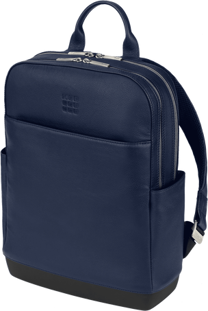 PRO Backpack Classic Leather Collection, Sapphire Blue - Front view