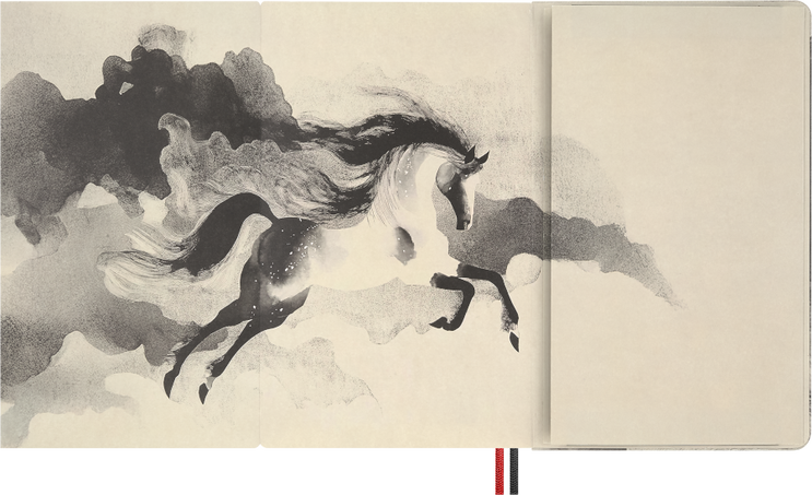 HORSE-LARGE RULED NTBK + BOX_CALLIGRAPHY