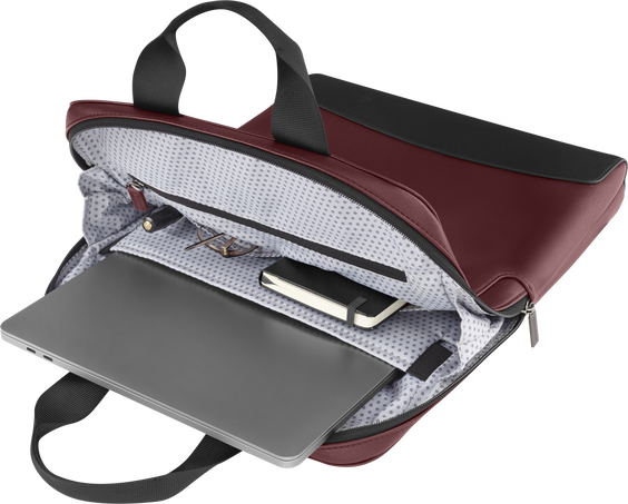 バーティカル（縦型）デバイスバッグ クラシックコレクション、ラズベリーレッド, Red - 横