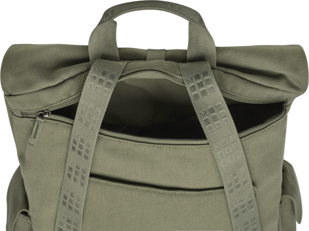 Legendary Travel Backpack Rolltop, Military Green, Green - Side view
