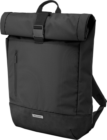 Rolltop Backpack Metro Collection, Black - Front view