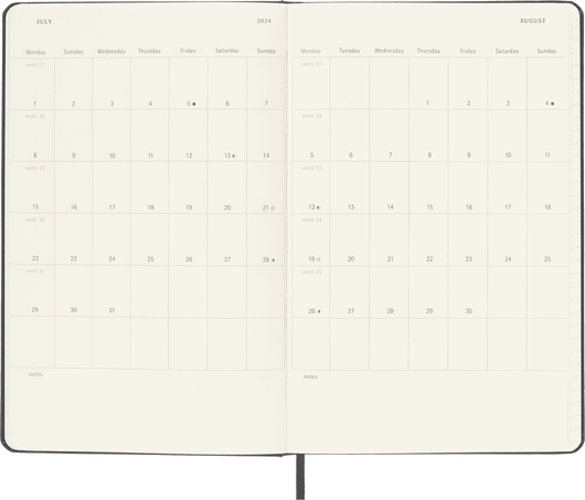 Classic Planner 2023/2024 Large Weekly, hard cover, 18 months, ブラック - 横
