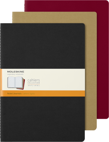 CAHIER JNLS A4 RUL BLK-KR.BROWN-CRAN.RED