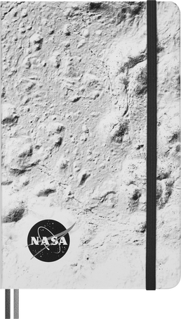 NASA-inspired Limited Edition Notebook Large, ruled, soft touch hard cover with gift box - Side view