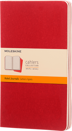 Cahier Journals Set of 3, Cranberry Red - Front view