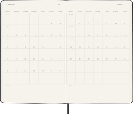 18M WKLY NTBK LG BLK HARD