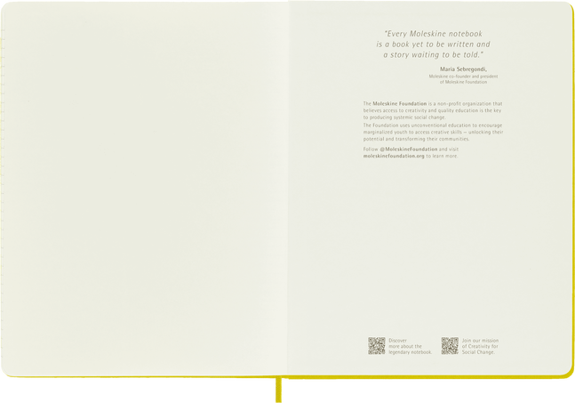 Classic Silk Notebook Fabric Hard Cover, イエロー - 横