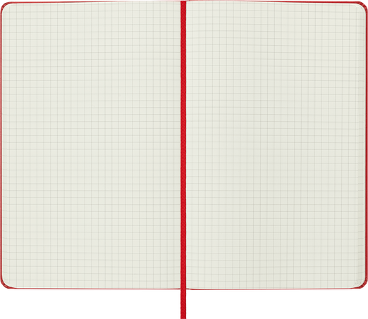 Classic Notebook Hard Cover, Scarlet Red - Side view