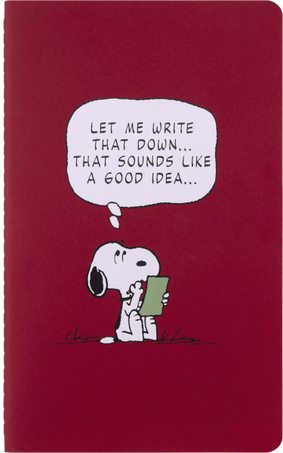Peanuts Collector's Box Notebook, cahier, sticky notes, pouch & pencils - Side view