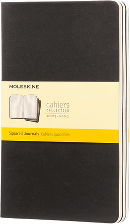 Cahier Journals Set of 3, Black - Front view