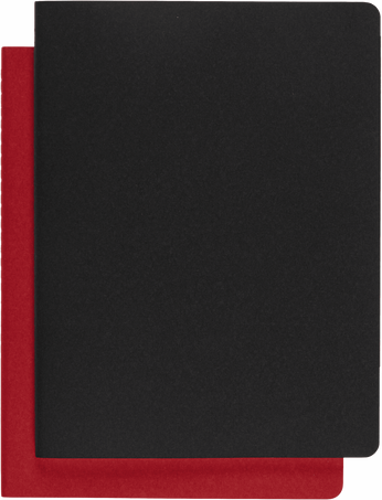 サブジェクト カイエ 2冊セット, ブラック / クランベリーレッド - Front view