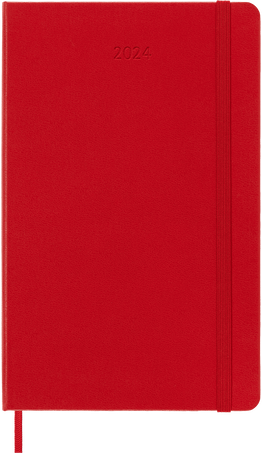 Classic Planner 2024 Large Daily, hard cover, 12 months, レッドスカーレット - Front view