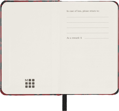 Silk Notebook XS, plain, hard cover, with gift box, Bordeaux - Side view