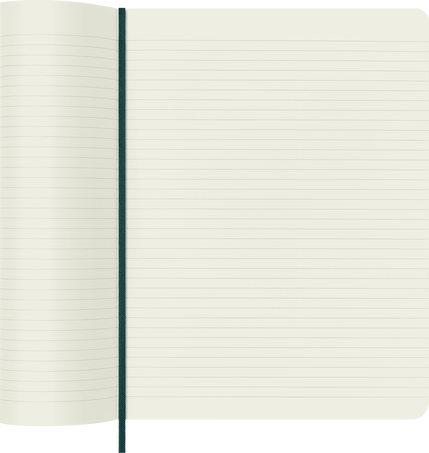 Precious & Ethical Notebook Vegan Soft Cover, Python-effect, Ruled, Green - Side view