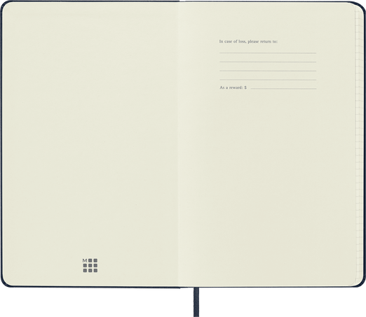 Classic Notebook Hard Cover, Sapphire Blue - Side view