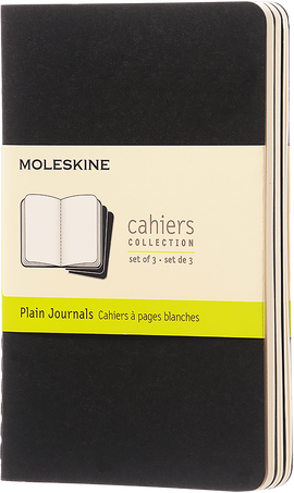 Cahier Journals Set of 3, Black - Front view