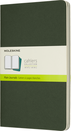 Cahier Journals Set of 3, Myrtle Green - Front view